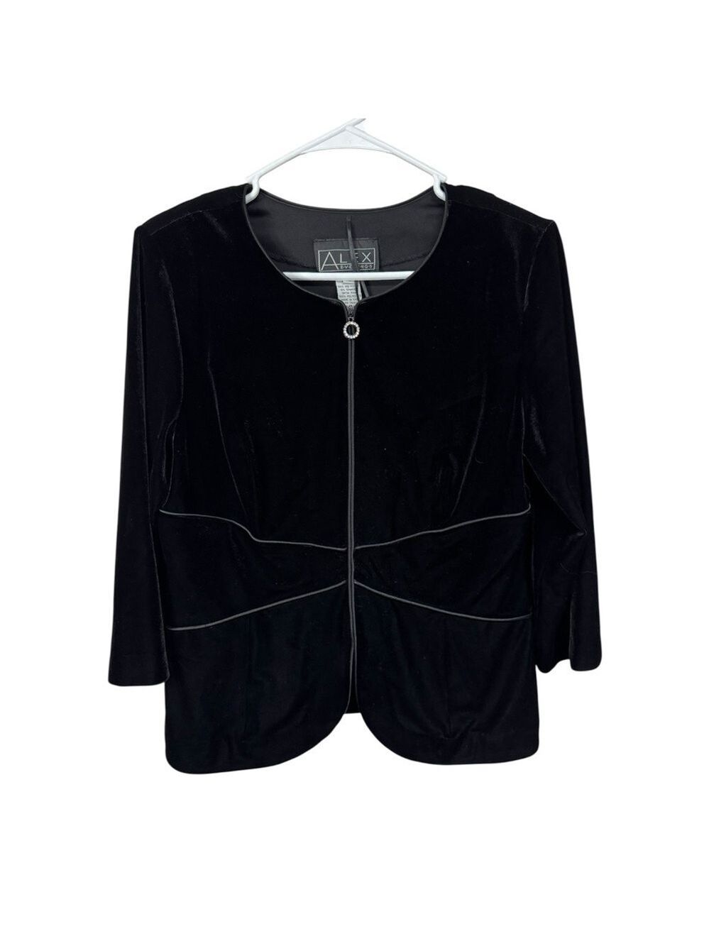 Alex Evenings Black Velvet Jacket Large